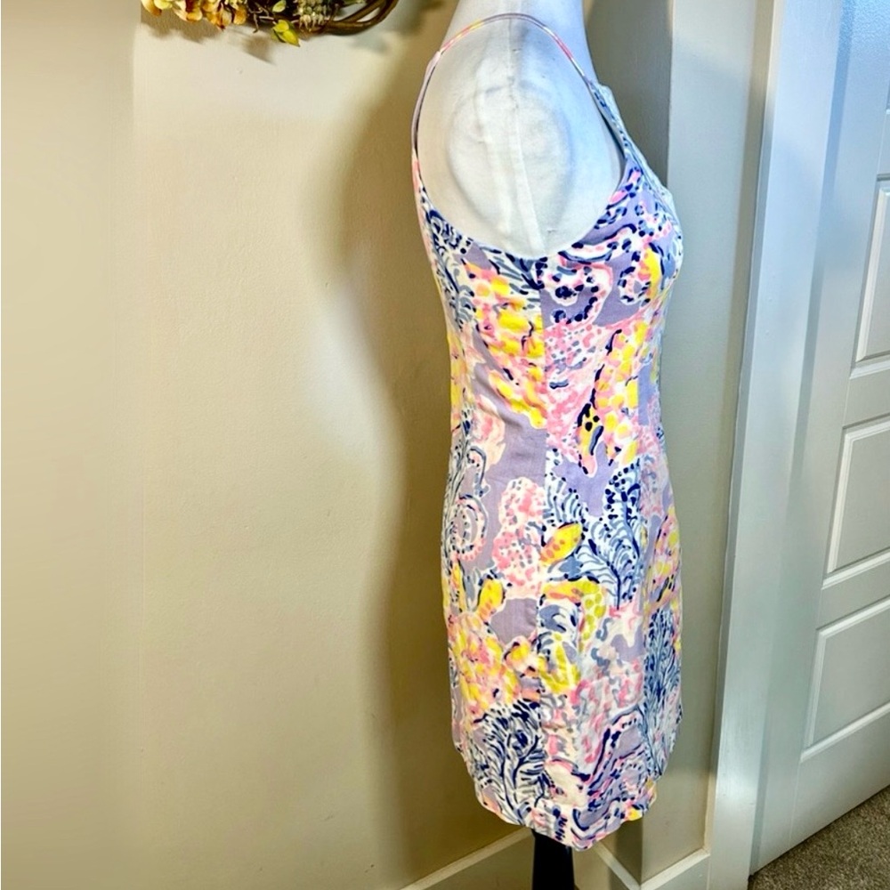 LILLY PULITZER So Snappy Pearl Shift Dress Lilac Verbena Crochet Bodice Sz 0💛 - Picture 4 of 9